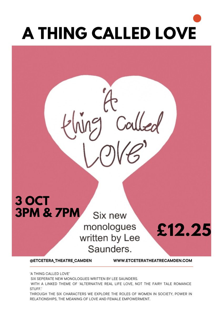 Showing at 3pm and 7pm on Tuesday 3rd October.
Six characters explore the roles of women in society, power in relationships, the meaning of love, and female empowerment.
To book visit our website or pay in cash at the door.