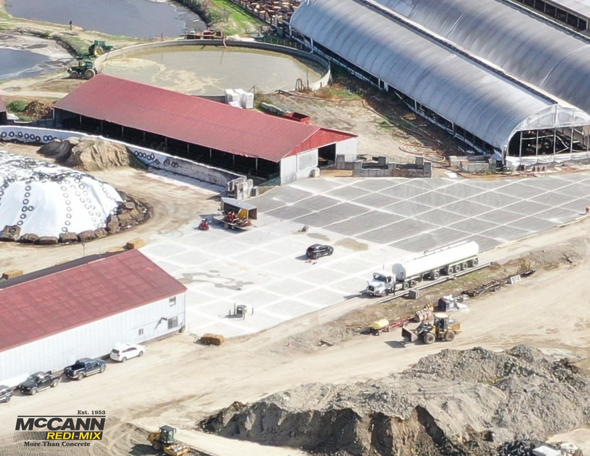 mccannredimix's tweet photo. We supplied, placed and finished a large yard slab last week and a large compost slab this week. The slabs were placed by a total station guided somero to ensure multiple sloped grades were installed as per drawings.
#buildwithconcrete #totalstation #somero #teamyellow https://t.co/4q6S1rH0IY