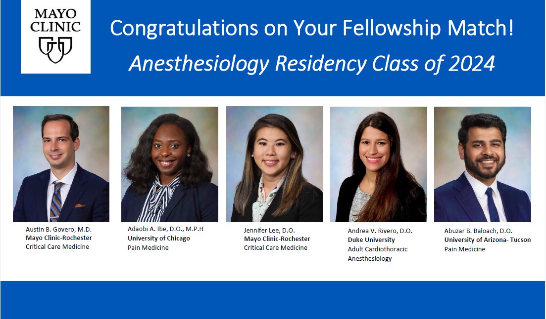 MCF Anesthesiology Residency tweet media