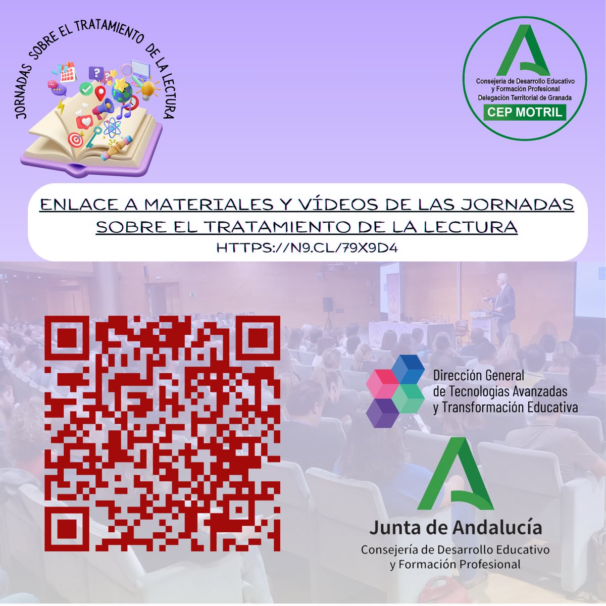 Ya está accesible el material de las Jornadas sobre Tratamiento de la Lectura en Granada (presentaciones, vídeos...). Gracias a todos los participantes.
sites.google.com/g.educaand.es/…
<a href="/cepse4/">CEP MAIRENA DEL ALCOR</a> <a href="/cepdemotril/">CEP de Motril</a> <a href="/EducaAnd/">Consejería Desarrollo Educativo y FP</a> <a href="/FPAndaluza/">Formación Profesional Andaluza</a> <a href="/cepgranada/">CEP de Granada</a> <a href="/cepbaza/">CEP de Baza</a> <a href="/cepguadix/">CEP de Guadix</a>  <a href="/RedBECREA/">Red BECREA Málaga</a>  <a href="/BECREAGR/">Red BECREA Granada</a>
