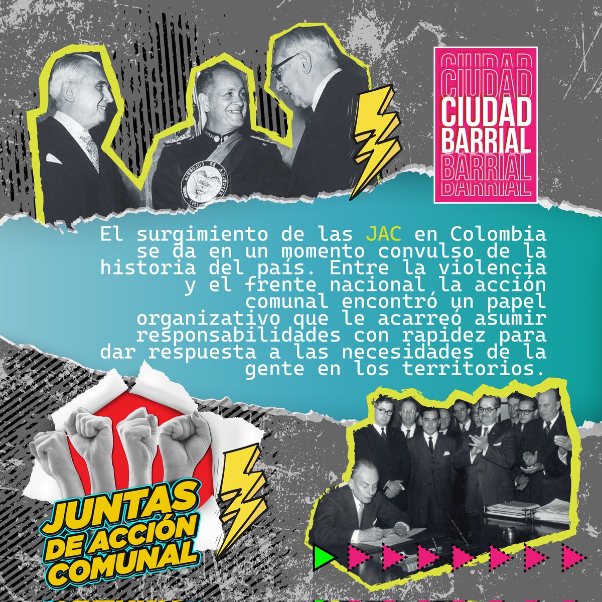 CiudadBarrial's tweet photo. El papel de las Juntas de Acción Comunal - JAC es polémico, cuestionado y reivindicado al mismo tiempo desde todos los sectores. 

Sigan este🧵y acompaña esta conversación desde la Ciudad Barrial.

#organizaciónComunitaria
#CiudadBarrial
#CiudadExpandida

⏬ https://t.co/lCiIakd0db