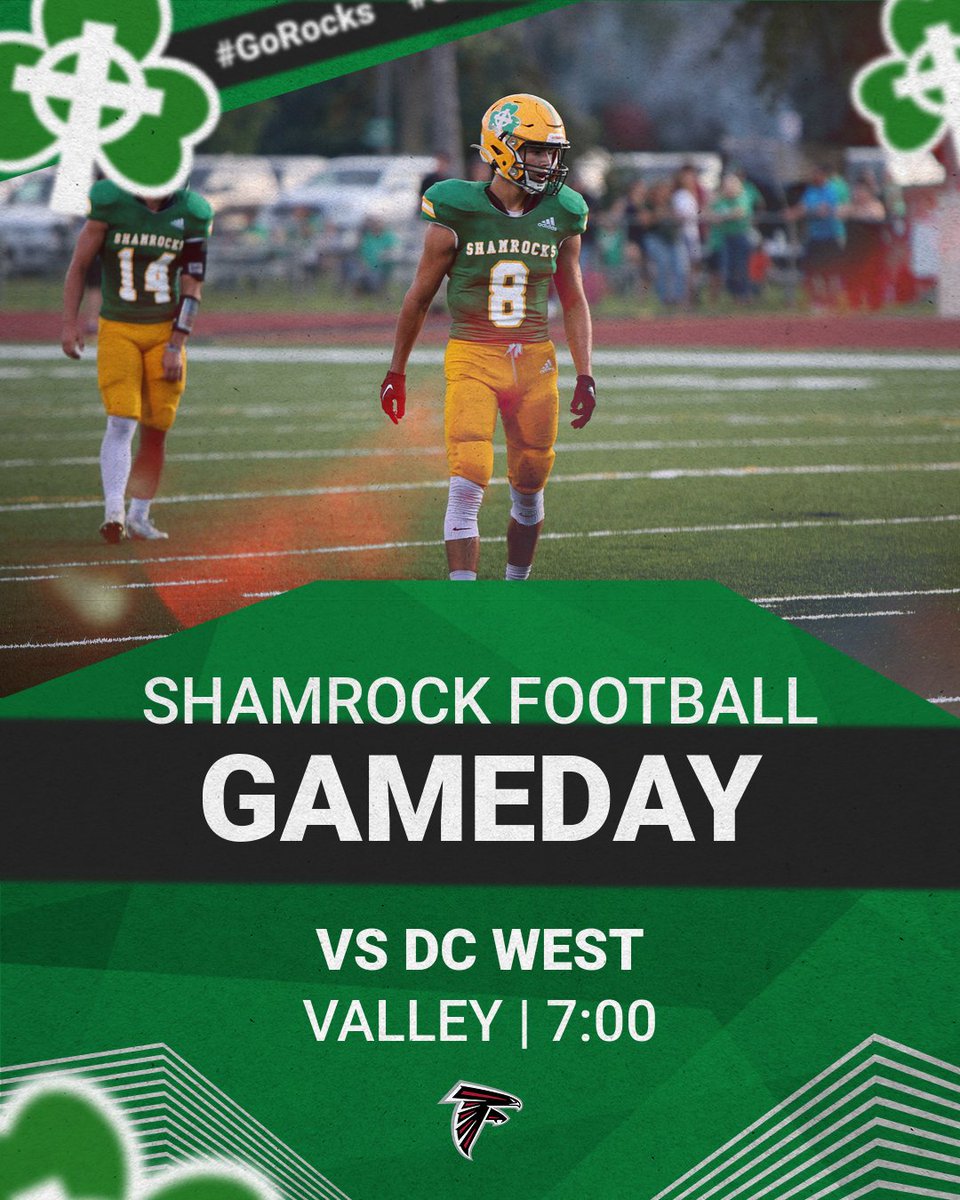 ScotusCC's tweet image. 🏈Gameday🏈
Shamrocks☘️ vs @DCWestFalcons🔴⚪
🏟 Douglas County West High School
📍 Valley, Nebraska
🚨7:00 P.M.🚨
📱💻 Live Streaming: youtube.com/user/BSDNLive/…
☘️ #GoRocks
☘️ #nebpreps