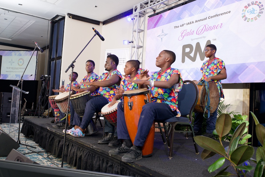 iaea2023's tweet photo. Delegates of the 48th IAEA Annual Conference were treated to the scintillating beats of the Bekele Drummers at the Gala Dinner of the 48th IAEA Annual Conference. #iaea2023 https://t.co/bNvdvJB6Vk