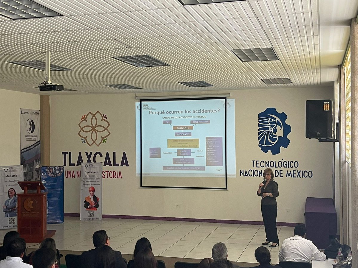 IPRL_PUEBLA's tweet photo. Nuestra Directora, la Dra. Judith Pérez Talavera, participó en la Semana de Seguridad y Salud en el Trabajo en Tlaxcala con la conferencia magistral ” El Cumplimiento de la Normativa para la Prevención de Riesgos Laborales” https://t.co/BvkyoxD5bV