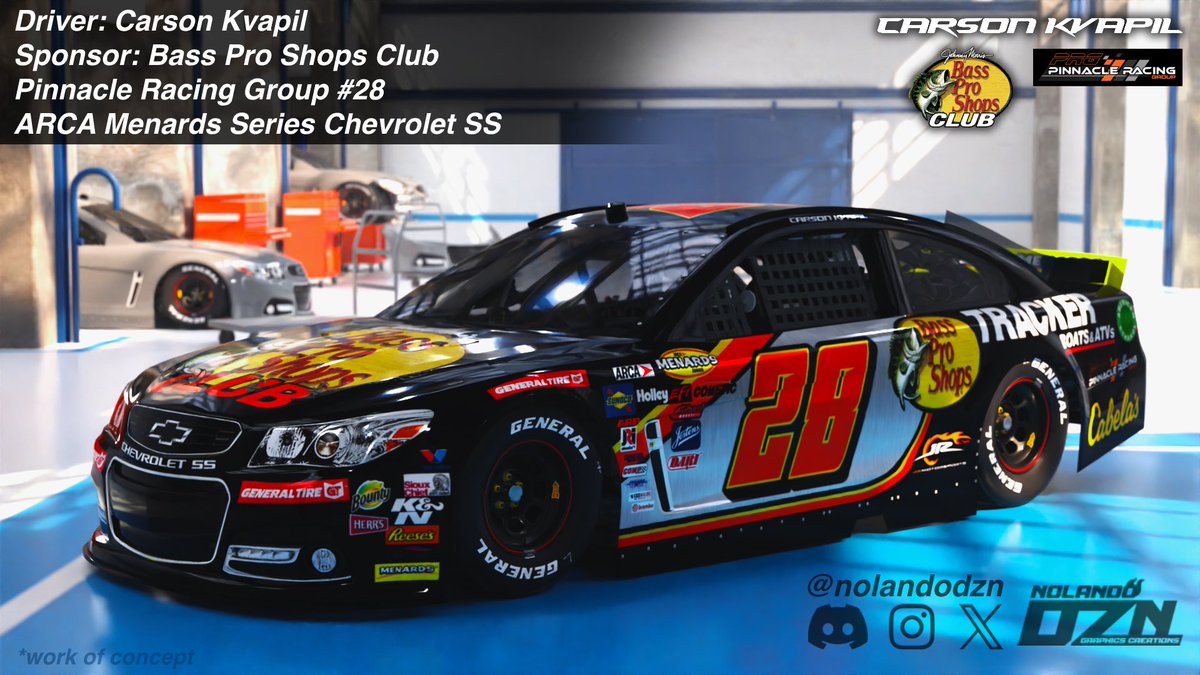 LNolanCreative's tweet photo. [CONCEPT]
Welcome to the Club.
——————————————
@Carson_Kvapil @RacePRG @BassProShops @ARCA_Racing 
@JRMotorsports 
——————————————
#NASCAR #ARCA #GraphicDesign #motorsports #Concept #PaintScheme #Render #Blender #heylefty https://t.co/RT9uMC0Co3