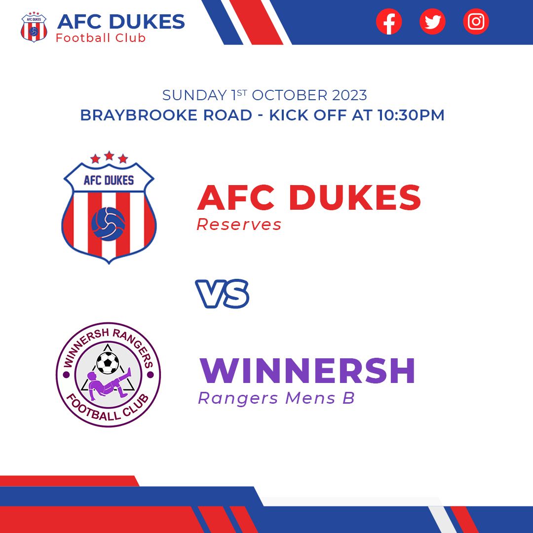 AfcDukes's tweet image. The Ressies look to continue their perfect start vs Winnersh Rangers B. #UTFD