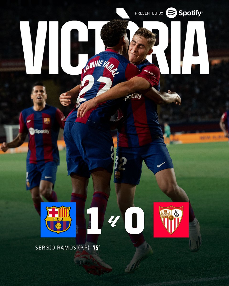 FCBarcelona's tweet photo. FULL TIME! #BarçaSevilla https://t.co/vcEupIIWvl