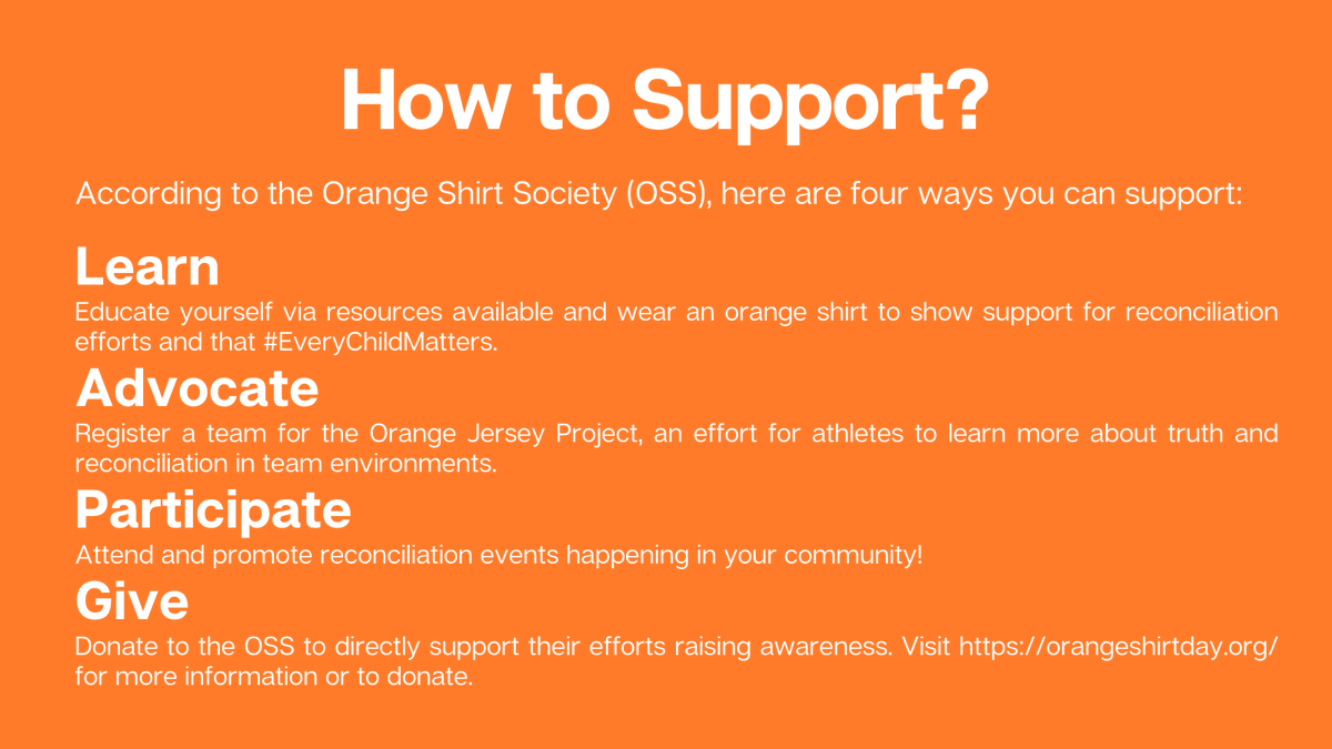 September 30 the National Day for Truth and Reconciliation. Beyond wearing orange shirts on Saturday we honour victims, this is a time to learn more and reflect on how to better support reconciliation efforts.  For more information, visit orangeshirtday.org/#EveryChildMat…