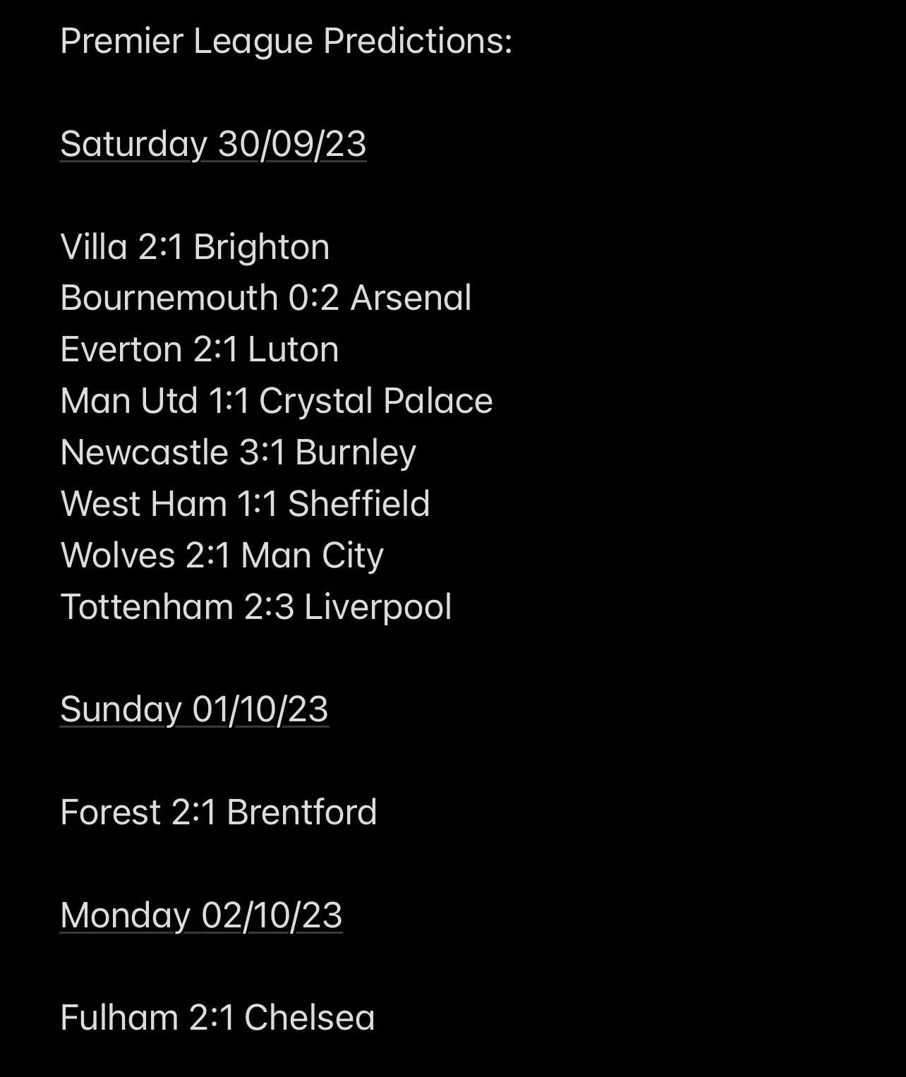 Check my premier league predictions for this weekend. #premierleague