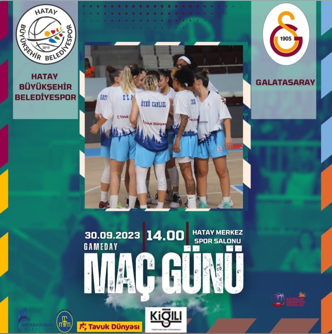 #MATCHDAY 🏆 Kadınlar Basketbol Süper Ligi 🏀 Hatay BŞB - Galatasaray Çağdaş Faktoring ⌚14:00 📍 Hatay Merkez Spor Salonu (Stadyum yanı) 📺 TBF TV (YouTube) #HatayWomenBasketball #WeAreHatay