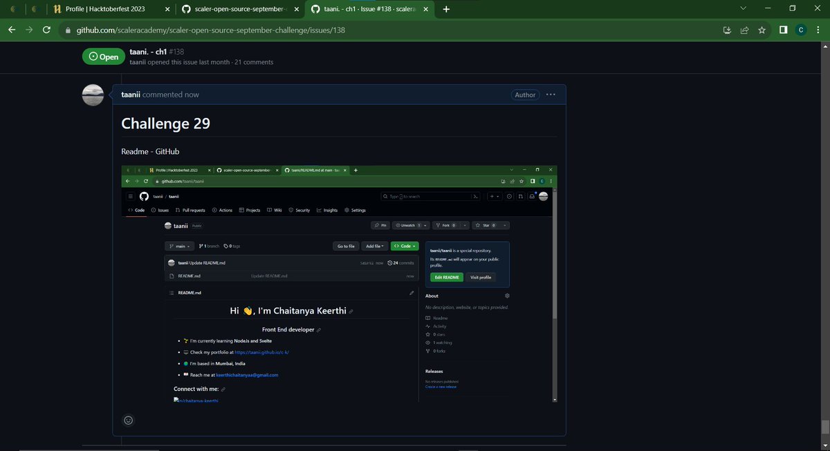 chaitanya8921's tweet photo. Hey All, I have completed #task29 of #OpenSourceSep Challenge with @Scaler_Official Discord Community

You can join the community HERE: https://t.co/So2zrik17b 

#Opensourcesep #ScalerDiscord #Scaler #30daysofopensource #OpenSourceSeptemberChallenge #OpenSourceSepChallenge https://t.co/eCHhpeipOX