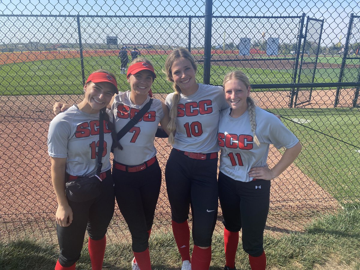 SCC Softball goes 3-0 on the day today defeating 
Iowa Central 5-2
Ellsworth 8-2
Hawkeye 7-1
We had 5 home runs hit today by Vasa (2), German, Mills, and Moehler! 
Shoutout to Coyle’s Hibachi for catering our post game meal today!
