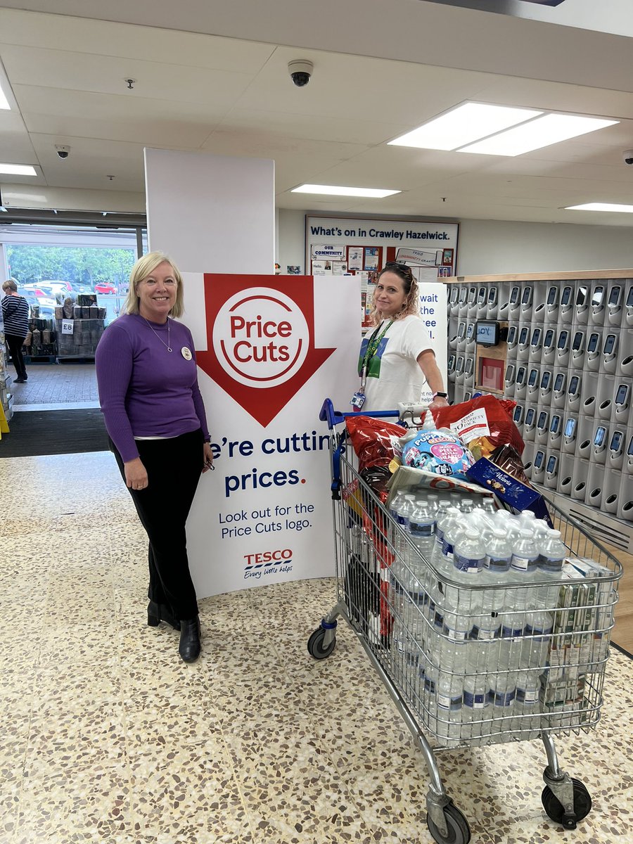 AutismSCrawley's tweet photo. Thank you so VERY much to our dear friends at @Tesco #CrawleyHazelwick for your good luck wishes ahead of our Golf Day Fundraiser tomorrow &amp; kind refreshment donations. We really appreciate your support 🙌🏻
#ASCGolfDay23 ⛳️
#Autism
#Charity
#Fundraiser
#CelebrityShoutOuts 💚🤍 https://t.co/wku3XLLqoB
