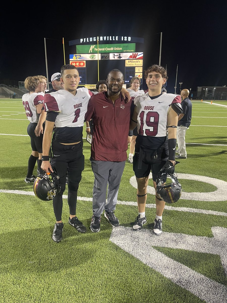 coach_pleasant's tweet photo. 1st District game and W! Beat Pflugerville Connally 36-34. Our guys played through adversity and finished the fight for their brother! #raidertempo #family #goldballchasing https://t.co/ioTLNtqs5r