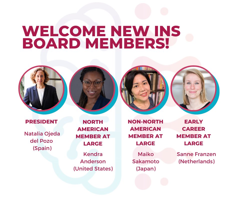 INS (@insneuro) on Twitter photo Please join us in welcoming the newest members of the INS Board of Directors - Natalia Ojeda el Pozo, Kendra Anderson, Maiko Sakamoto, and Sanne Franzen! 🤩 Please join us in welcoming the newest members of the INS Board of Directors - Natalia Ojeda el Pozo, Kendra Anderson, Maiko Sakamoto, and Sanne Franzen! 🤩