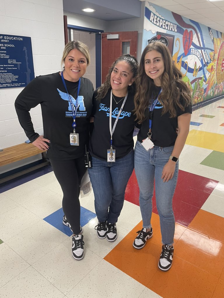 Natasha_Carrera's tweet photo. “Tripleting” on this rainy Spirit Day🐼💙 @LMMahwah @Mrs_Korcak @Gianna_Bologna #SOARing #Thunderbirds #TeamLenape #SpiritDayFun https://t.co/QO2dXxr0R2