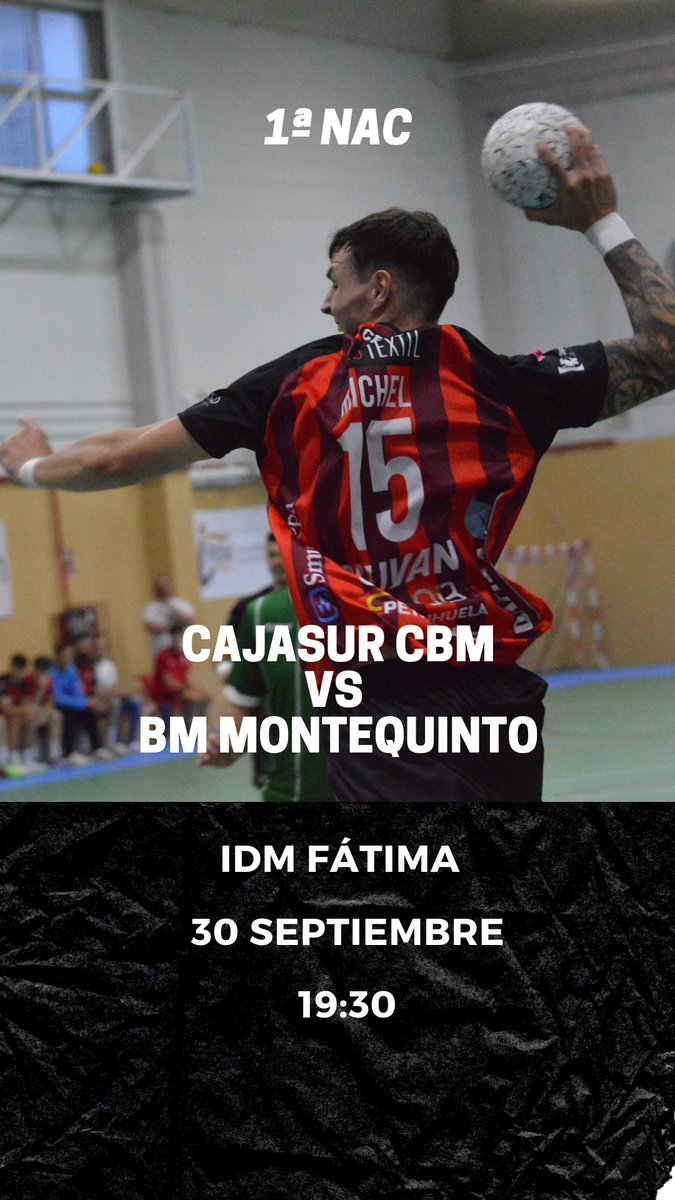 ⚔️ #GameDay  
El @FundCajasur CBM recibe en Fátima a un viejo conocido con la idea de retomar la senda de la victoria

🏆 1ª NAC (3ª jornada)
🕢 19:30
🆚 <a href="/BMMontequinto/">Helvetia Montequinto</a> 
🏟️ IDM Fátima
📺 youtube.com/@cordobadebalo…

#OrgulloGranate