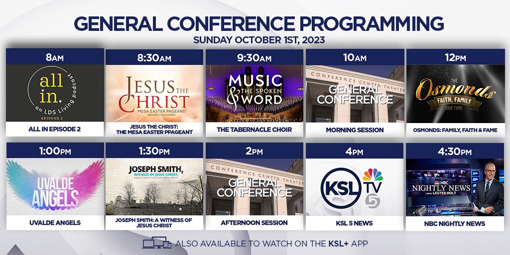 PROGRAMMING: It's a full day of special programming. The Osmonds: Faith, Family and Fame is new at noon. The #RyderCup and #NASCAR air on COZI 5.2 or, ksltv.com/.../how-to-wat… 🏈NBC’s live coverage of Sunday Night Football starts at 5 p.m. #ksldocs