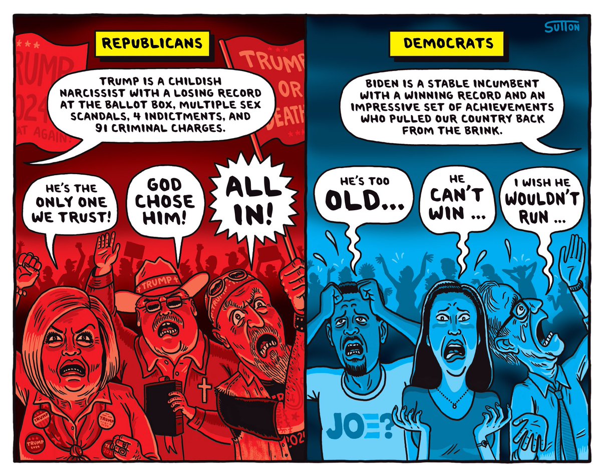ablueview's tweet photo. What do you think about the differences between Republicans and Democrats?
#MAGARepublicans #WeaponizingStupidity #Angertainment #GOPDistractions #Projection #PoorDemMessaging #ABlueView https://t.co/RntqucgPA1