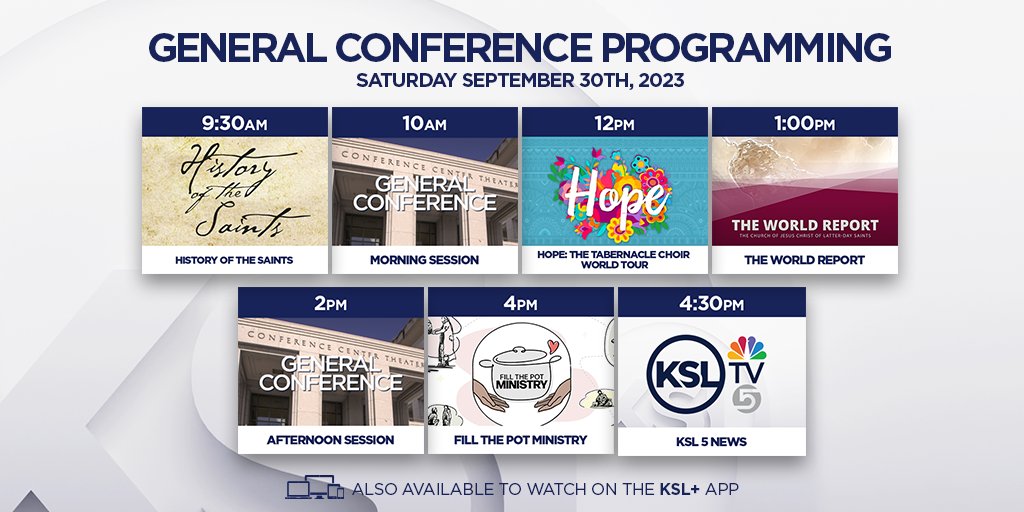 PROGRAMMING: We have a full day of special programming. Hope: The Tabernacle Choir World Tour is a new #ksldoc airing at noon.