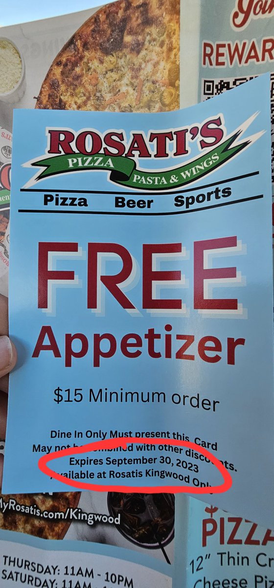 Hey <a href="/RosatisYork/">Rosati's Pizza Pub</a>... If you want me to try your authentic Chicago pizza, How about leaving unsolicited coupons on my car that DON'T EXPIRE IN 5 HOURS! Kingwpod