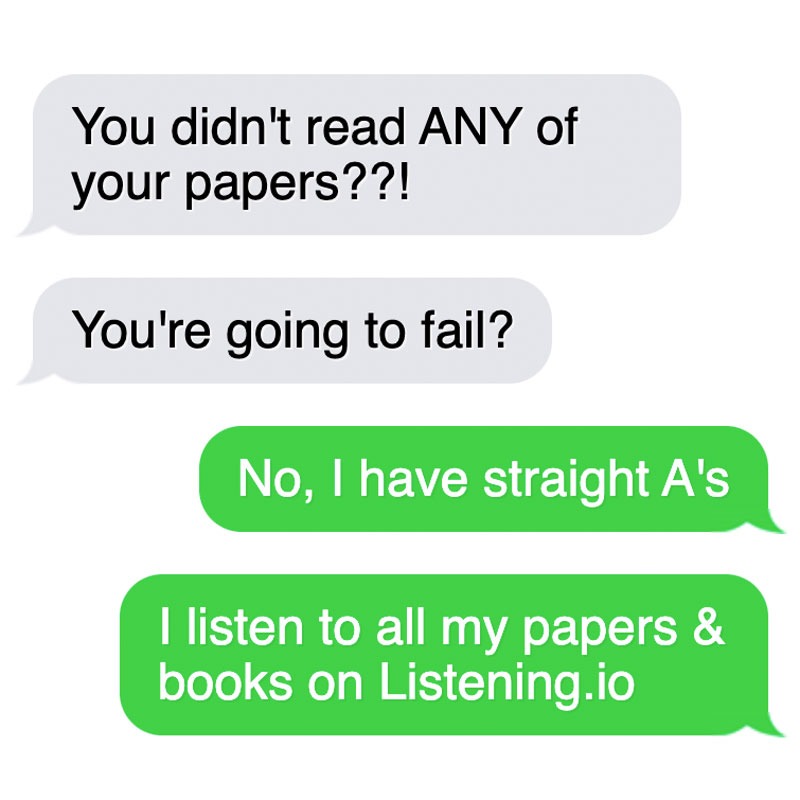 DPankaew's tweet photo. Students: now you can listen to your papers &amp; books!