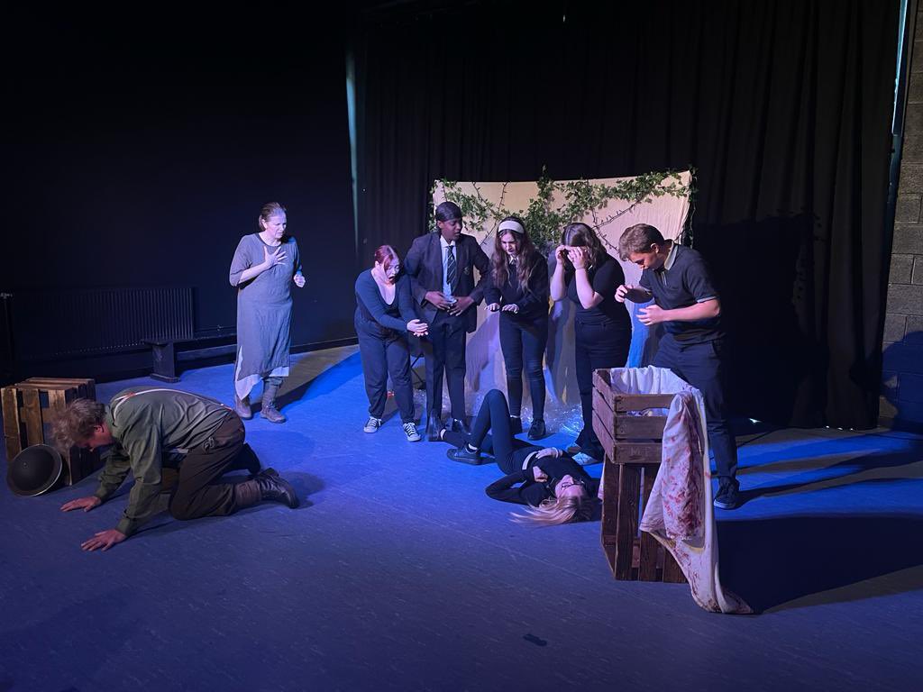 SWAPerfArts's tweet photo. Big thank you to @katmarypro theatre group for coming into SwA today to help our students get to grips with #woyzcek , students thoroughly enjoyed their day 👏🏼 https://t.co/pFntkQKJRl