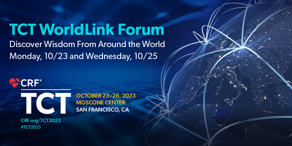 🌍 Discover trends and advances shaping patient care around the globe at the TCT WorldLink Forum! Only at #TCT2023! 🏥 🌟Includes 3 Featured Clinical Science sessions on #imaging and #physiology, complex #coronary intervention, and #structuralheart intervention.…