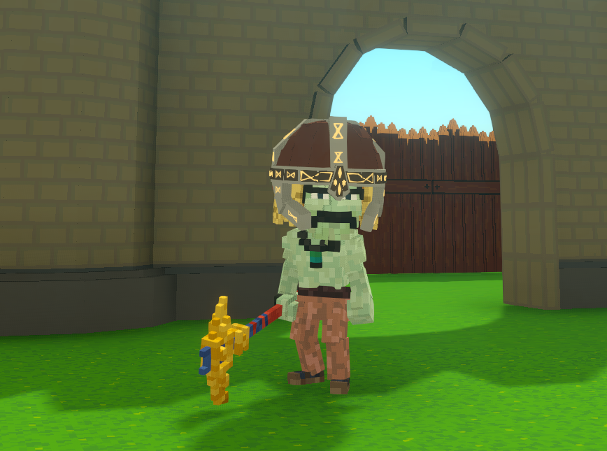 the_bit_fox's tweet photo. @theshakesbeer's Dwarf Helmet for our Lucky Miners (or other small avatars) is really cool and fits perfectly... Thanks for your work... It's looks already stunning... #sandfam #LFM #thesandbox #pickaxemaster @TheSandboxGame @Pickaxe_Master https://t.co/DqAjxmEOEu