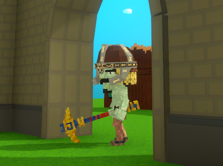 the_bit_fox's tweet photo. @theshakesbeer's Dwarf Helmet for our Lucky Miners (or other small avatars) is really cool and fits perfectly... Thanks for your work... It's looks already stunning... #sandfam #LFM #thesandbox #pickaxemaster @TheSandboxGame @Pickaxe_Master https://t.co/DqAjxmEOEu