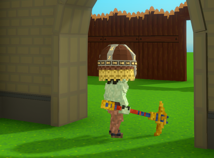 the_bit_fox's tweet photo. @theshakesbeer's Dwarf Helmet for our Lucky Miners (or other small avatars) is really cool and fits perfectly... Thanks for your work... It's looks already stunning... #sandfam #LFM #thesandbox #pickaxemaster @TheSandboxGame @Pickaxe_Master https://t.co/DqAjxmEOEu
