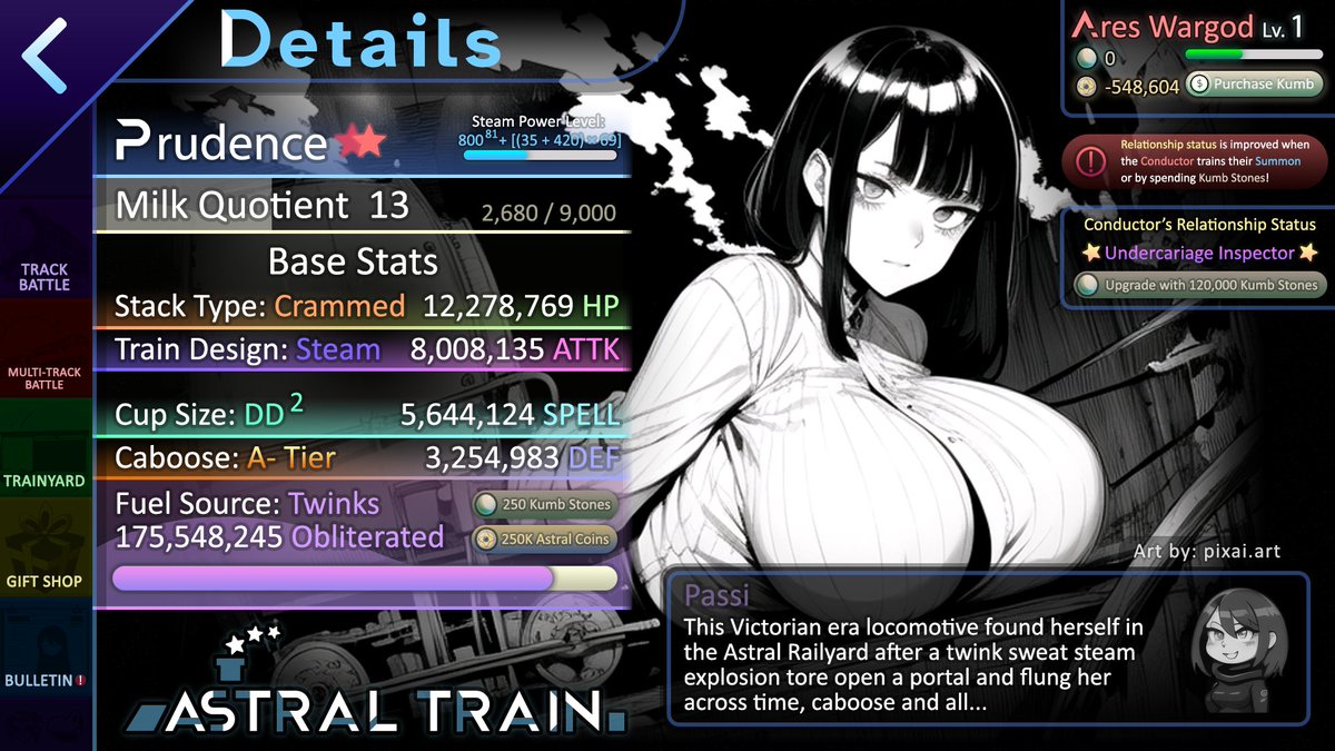 AstralTrain_EN's tweet photo. 🚂ATTENTION CONDUCTORS! 🚂

Grease your axels and hold onto your crank pins! The  CHRONO JUNCTION  event is tearing up the tracks! The voluptuous Victorian Prudence is here and can only be pulled from a  $1,699 CHRONO CANNISTER  for a limited time!
#AstralTrain #ChronoJunction https://t.co/T4y7xG3buB
