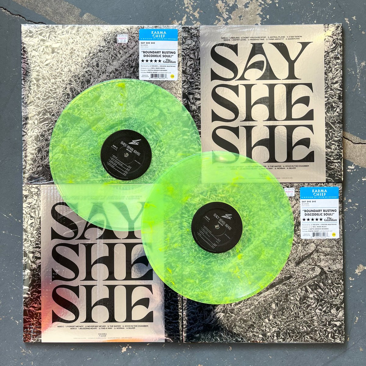 Say She She’s sophomore album ‘Silver’ is out today! We’re super stoked to have an exclusive color of the vinyl only available at Seasick. Grab a copy on limited coke bottle clear w/ yellow swirl vinyl. Only 300 copies of this version! @SaySheShe @ColemineRecords