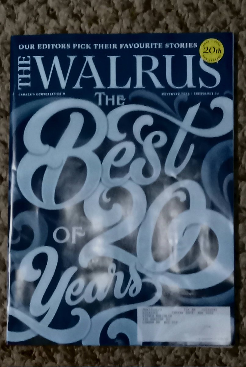 stevenbuechler's tweet image. Congrats @thewalrus ! I am excited to read your "Best of 20 years" edition. #printmagazine #canadianpublishing