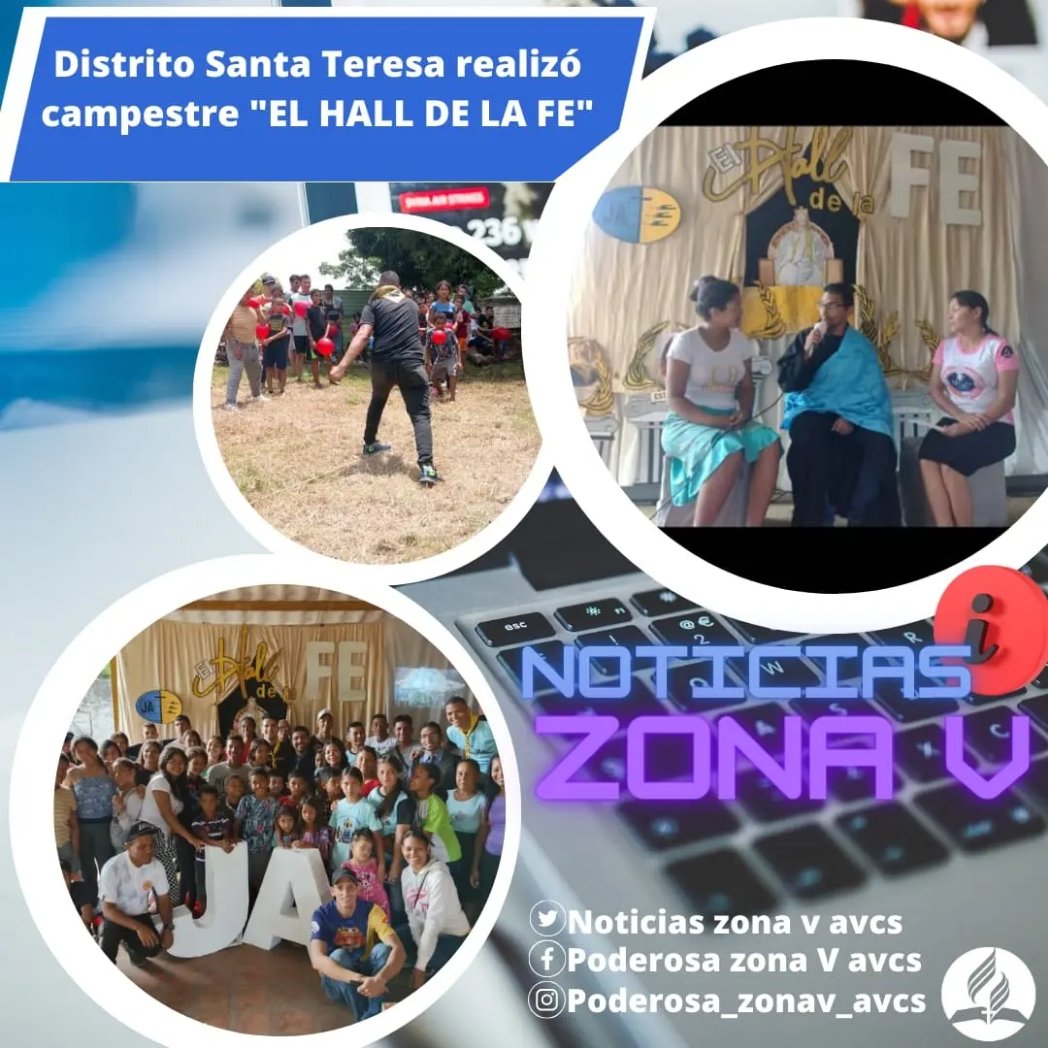 Campestre Hall de la Fe 🙌🏽
Jóvenes y adultos del Distrito Santa Teresa estudiaron la vida de varios de nuestros personajes bíblicos favoritos en tres días al aire libre...

Noticia completa en nuestro Instagram instagram.com/p/Cxya3zpOkV9/…