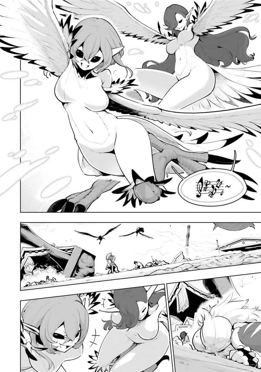 F_B_suki's tweet image. 「世界最強の後衛〜迷宮国の新人探索者〜」からハーピータイプの魔物2匹
見た目エロくて最高なのに目隠ししたら無力化されるという残念な結果に。