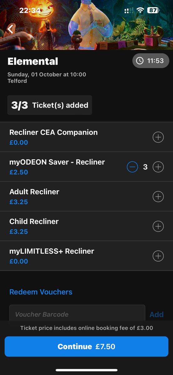 _aramsay's tweet photo. Why does @ODEONCinemas charge more than double for @scouts screenings? 3 for the scout screening is £18. 3 for the regular screening is £7.50 - seems that the @scouts are getting a raw deal. https://t.co/RxGMQa6iP4