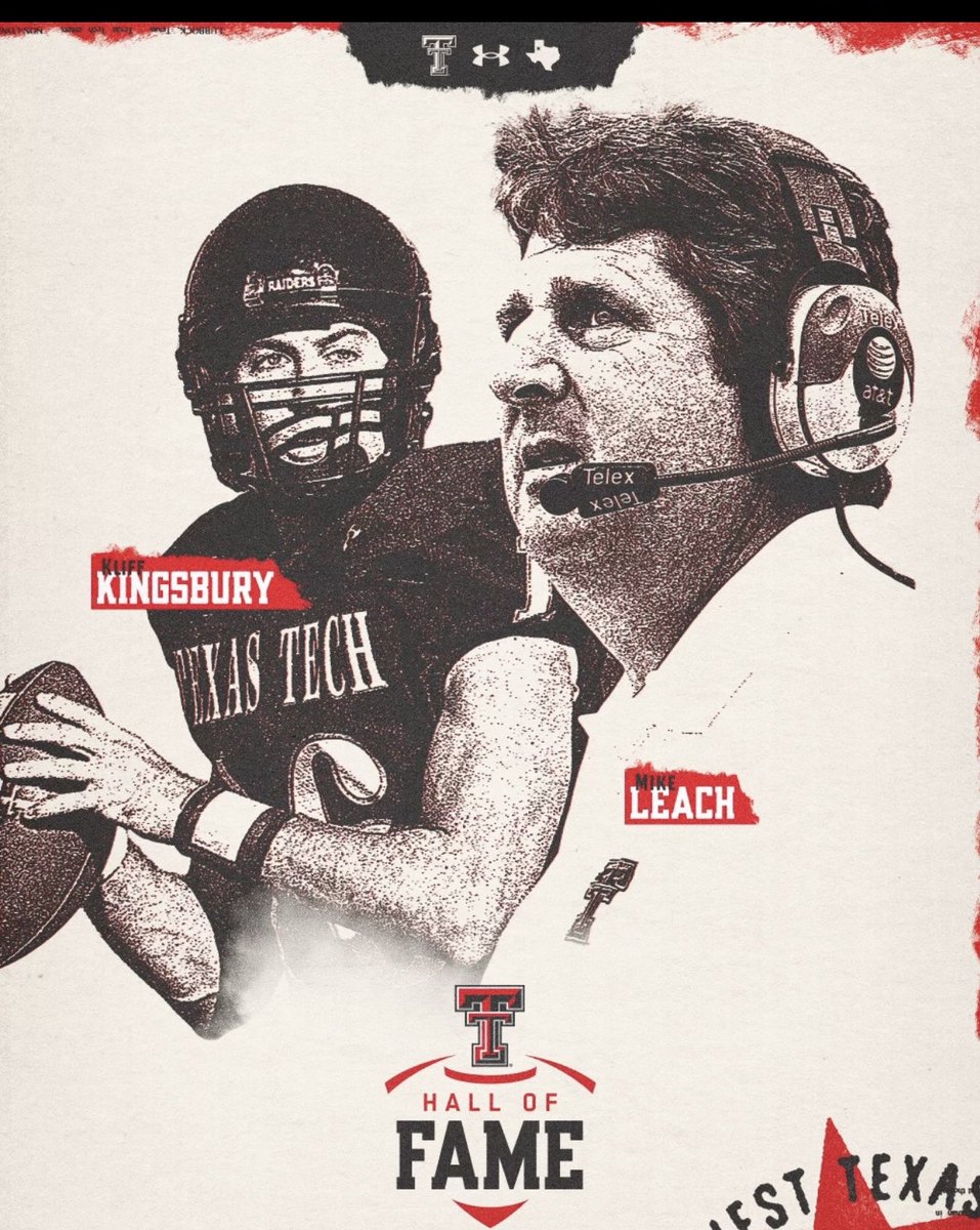 Congrats to Kliff Kingsbury and his Coach and our late friend Mike Leach on being inducted into the Texas Tech hall of fame.