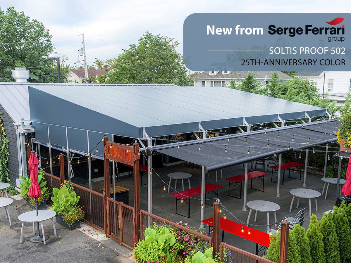 Trivantage's tweet photo. In partnership with @SergeFerrari, we're excited to now offer Soltis Proof 502 in Revival Blue — a new custom color celebrating the 25th anniversary of the Soltis Proof 502 range. 

Create awe-inspiring #awnings and more with this captivating color: https://t.co/B4j73Jm1qN https://t.co/QytITGwZLv