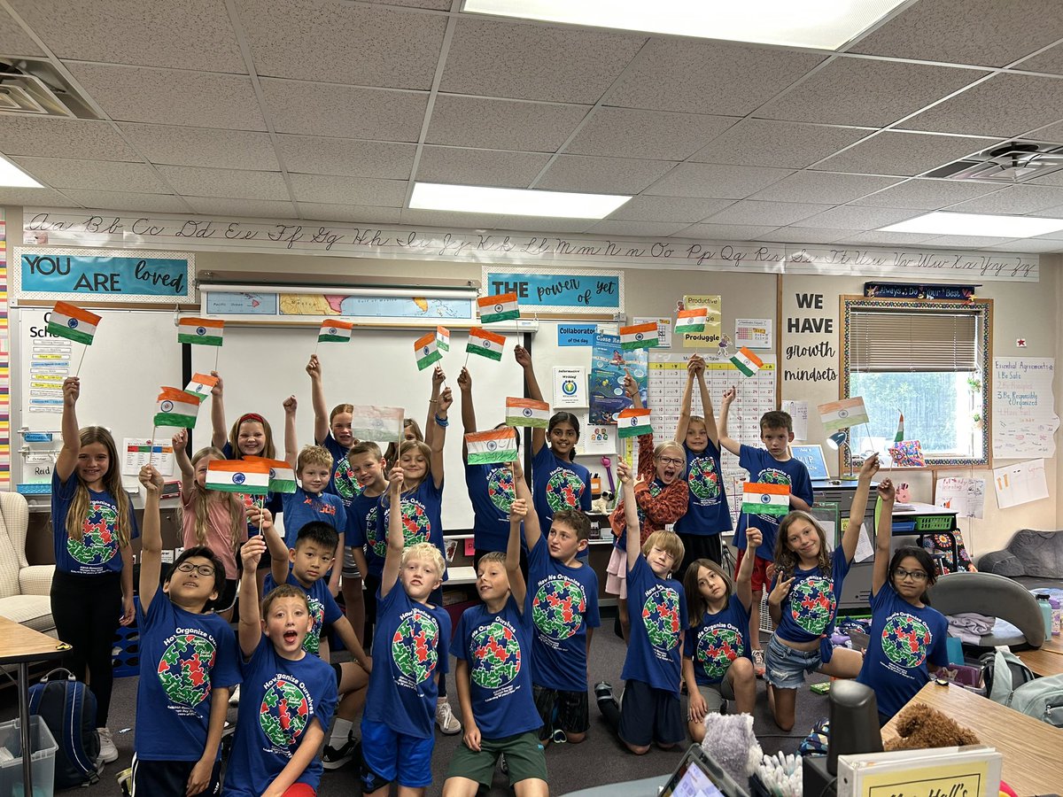 Our first Olympic Day meeting!  Go Team INDIA!! 🇮🇳