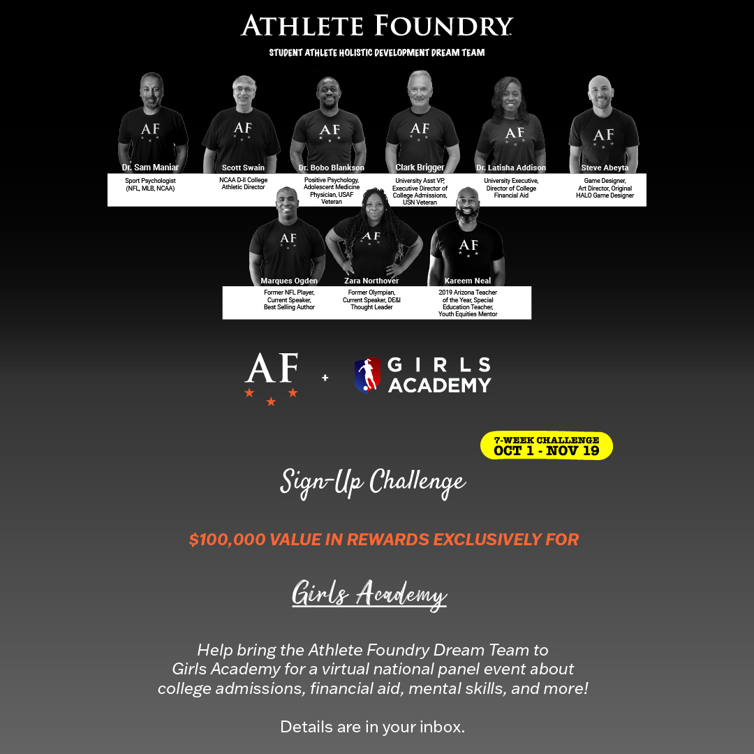 Excited to kickoff our 7-week sign-up challenge this Sunday, Oct. 1 with <a href="/athletefoundry/">Athlete Foundry</a> ! Check your inbox for more details!