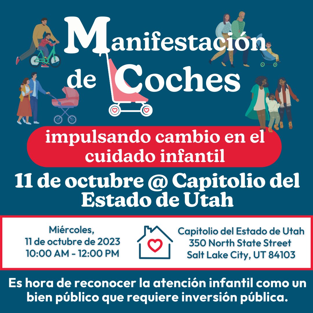 Join @utahcareforkids for a Stroller Rally for Change in Child Care

Its time to raise our voices for change in child care! Families from all corners of Utah will unite at the state Capitol to deliver a powerful message to our state Legislature: we need affordable child care NOW!