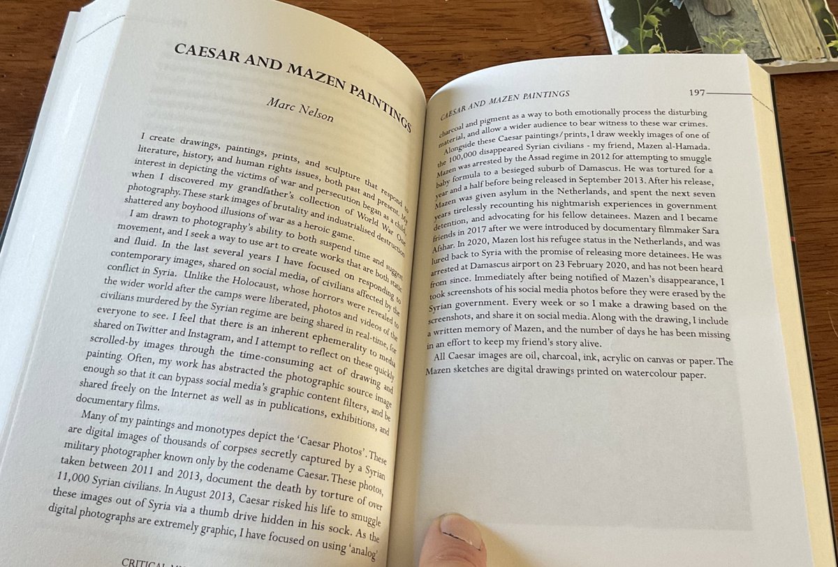 marcnelsonart's tweet photo. I am honored to be published in the latest edition of the journal Critical Muslim. Anytime there is more coverage and attention drawn to the continued suffering of detainees, the more opportunities for caring people to act! #Assad #Syria https://t.co/eLJ3DYZ5me