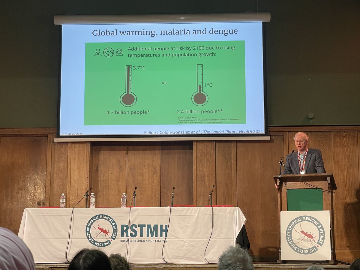 Another brilliant talk was that from Professor Sir Andy Haines discussing the impact of climate change on infectious diseases, including how dengue is climbing the mountains of Kathmandu due to increasing vectorial capacity. @RSTMH #RSTMH2023