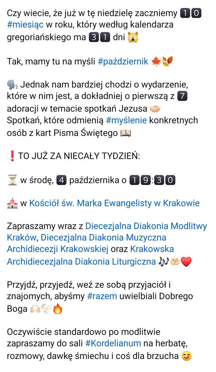 OazaKrakow's tweet photo. 🗓 Nie żartowaliśmy z tym kalendarzem, serio. Oto pierwsza #kartka, baczcie obserwujcie, bo na pewno nie ostatnia 🤭
—
🥕 | Krzysztof Marchewka
#ddmod #ddmuz #ddl #oazakraków #adoracja #kościółświętegomarka https://t.co/M1MhY4PqGv