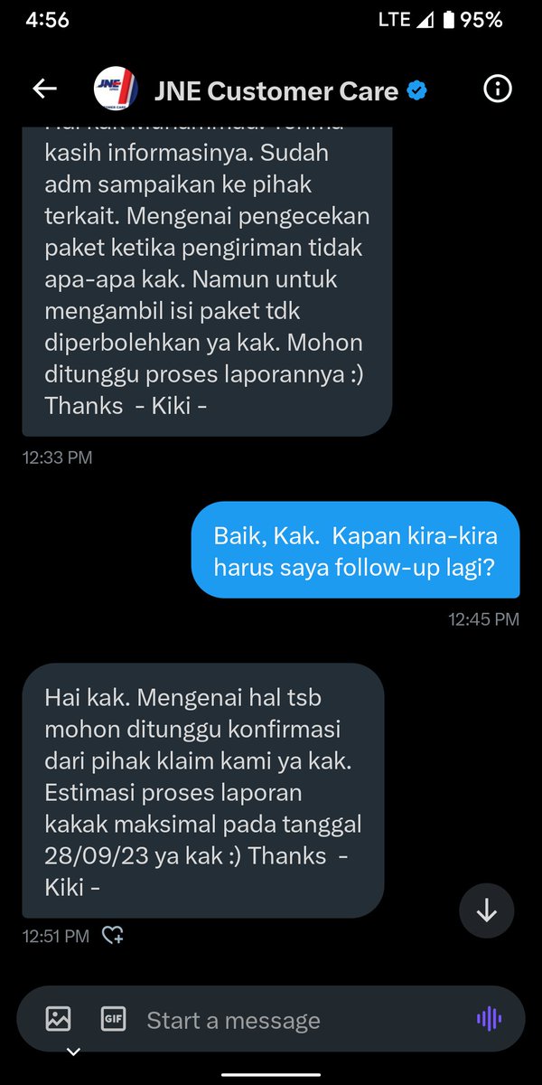 ihsnmuhammad390's tweet photo. Min @JNE_ID @JNECare, Sudah 30/10/23 min. Ada update? https://t.co/s61BkVmz9G