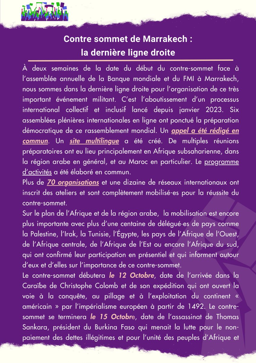 Counter-summit of social movements to the IMF-WB tweet media