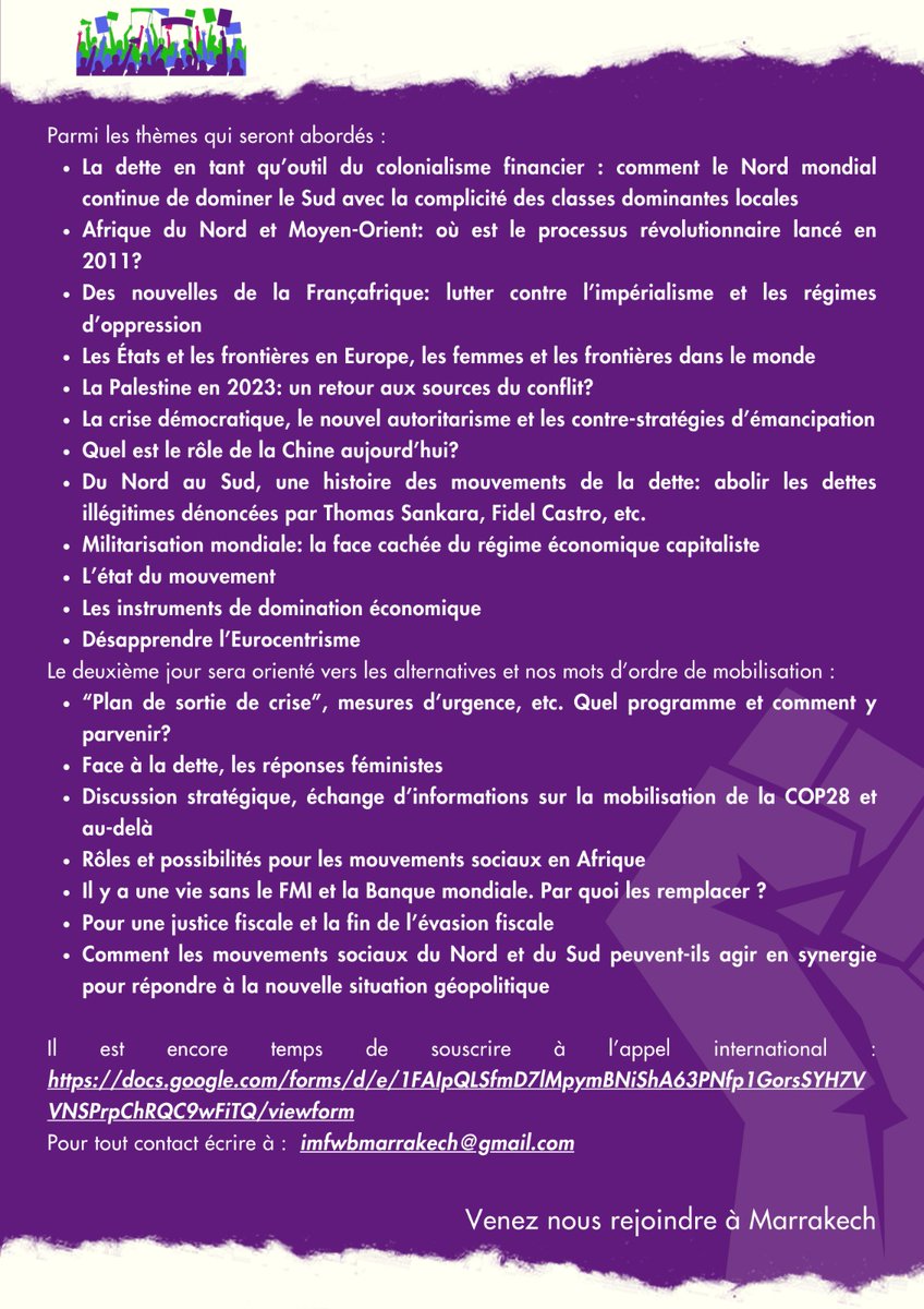 Counter-summit of social movements to the IMF-WB tweet media