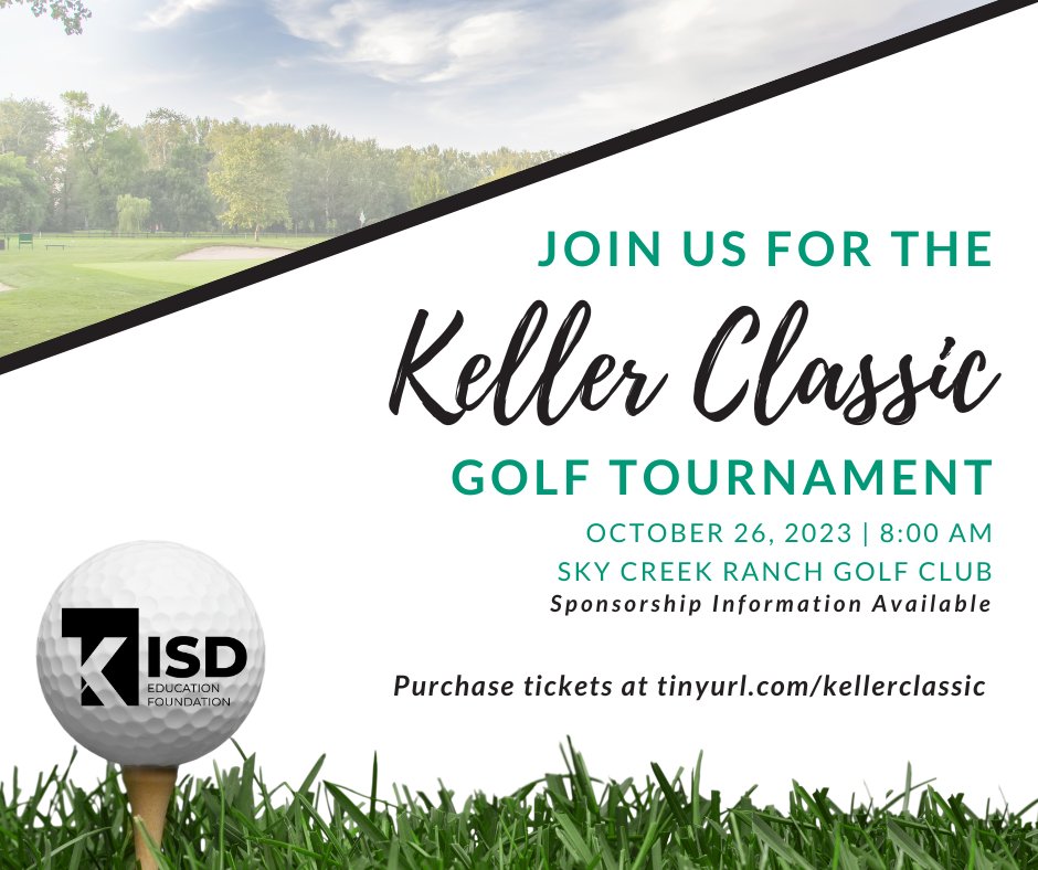 We are just 3 weeks away and so very close to selling out the second annual golf tournament! ⛳️ Follow the link below to view sponsorship opportunities or to purchase tickets. You don't want to miss this! tinyurl.com/kellerclassic