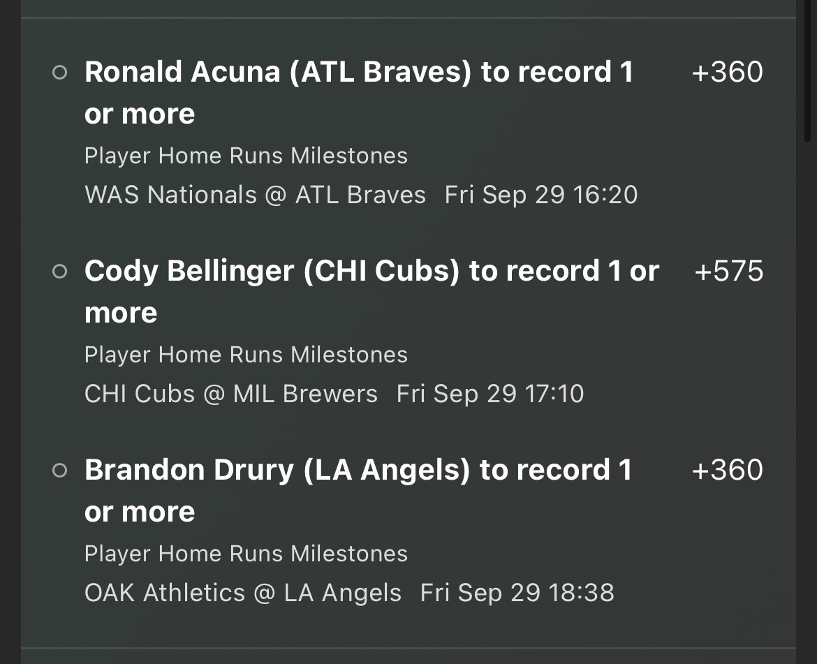 TDParlays's tweet photo. Last Friday of the regular Season! Best day of the week for homers!! Let’s hammer one???? 🔥🔥🔥

#GamblingTwitter #mlb #homeruns https://t.co/hecpVSXndd